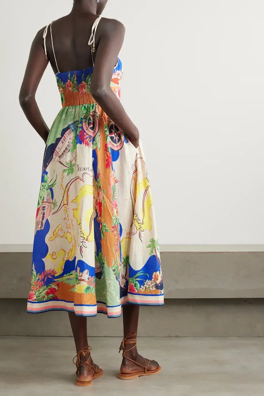 Zimmermann Alight Picnic Midi Dress Print Size 0 / AU 8 photo 2