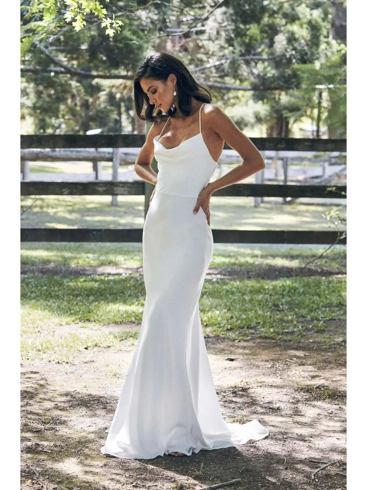 Milla Grace Loves Lace Honey Silk Inspiration Bridal Dress White Size AU 6 photo 2