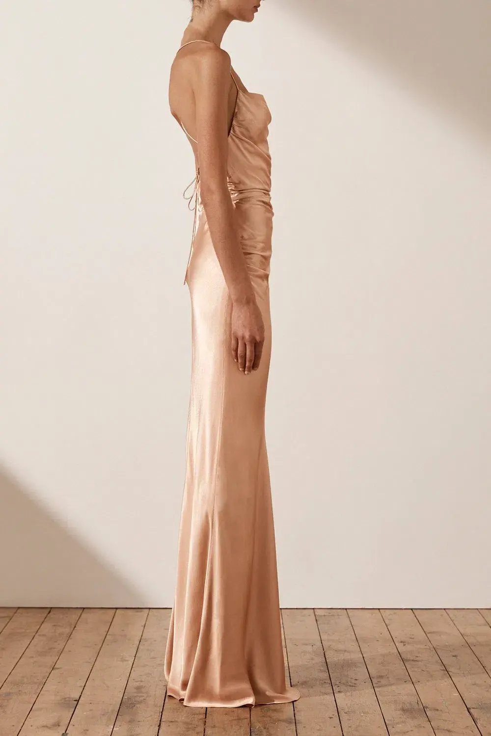 Shona Joy La Lune Lace Back Maxi Dress Desert Rose Size 10 photo 2