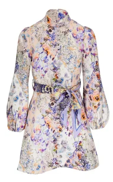 Zimmermann Tama Belted  Short Dress Floral Size 4 / AU 16 photo 3