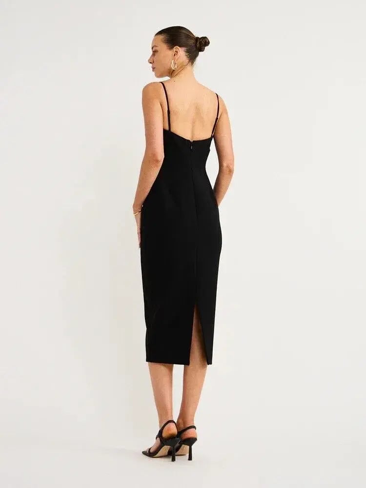 Rachel Gilbert Loren Sweetheart Neck Midi Dress Black Size 0 / AU 6 photo 4