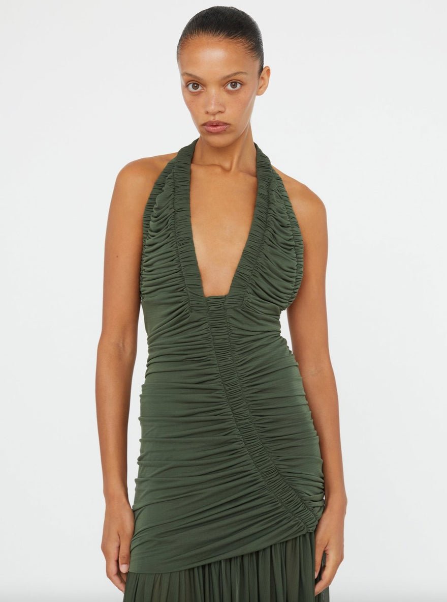 Christopher Esber Orion Gown Bottle Green photo 2