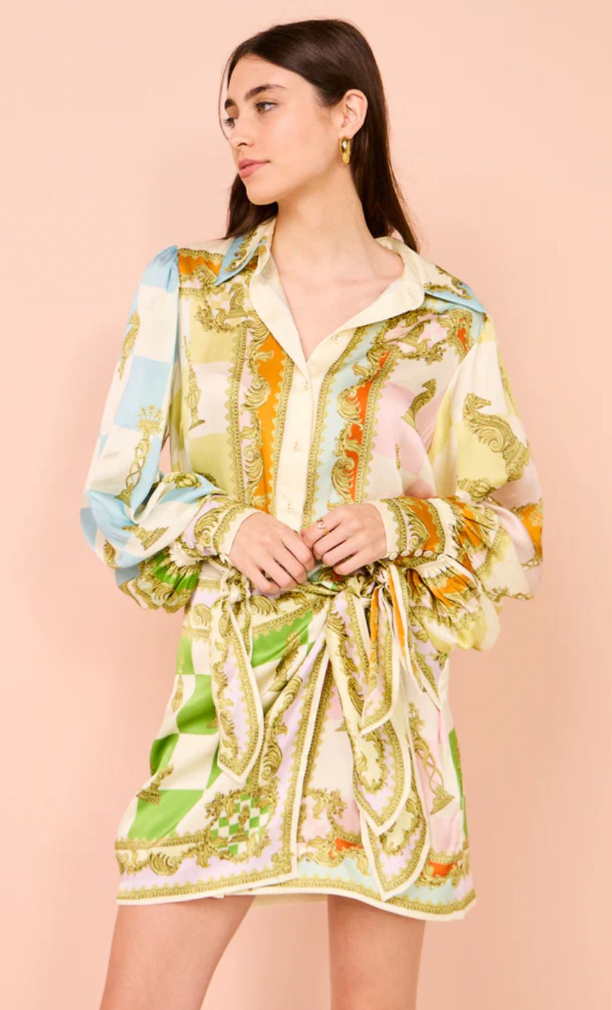 Alemais Checkmate Silk Mini Dress photo 3
