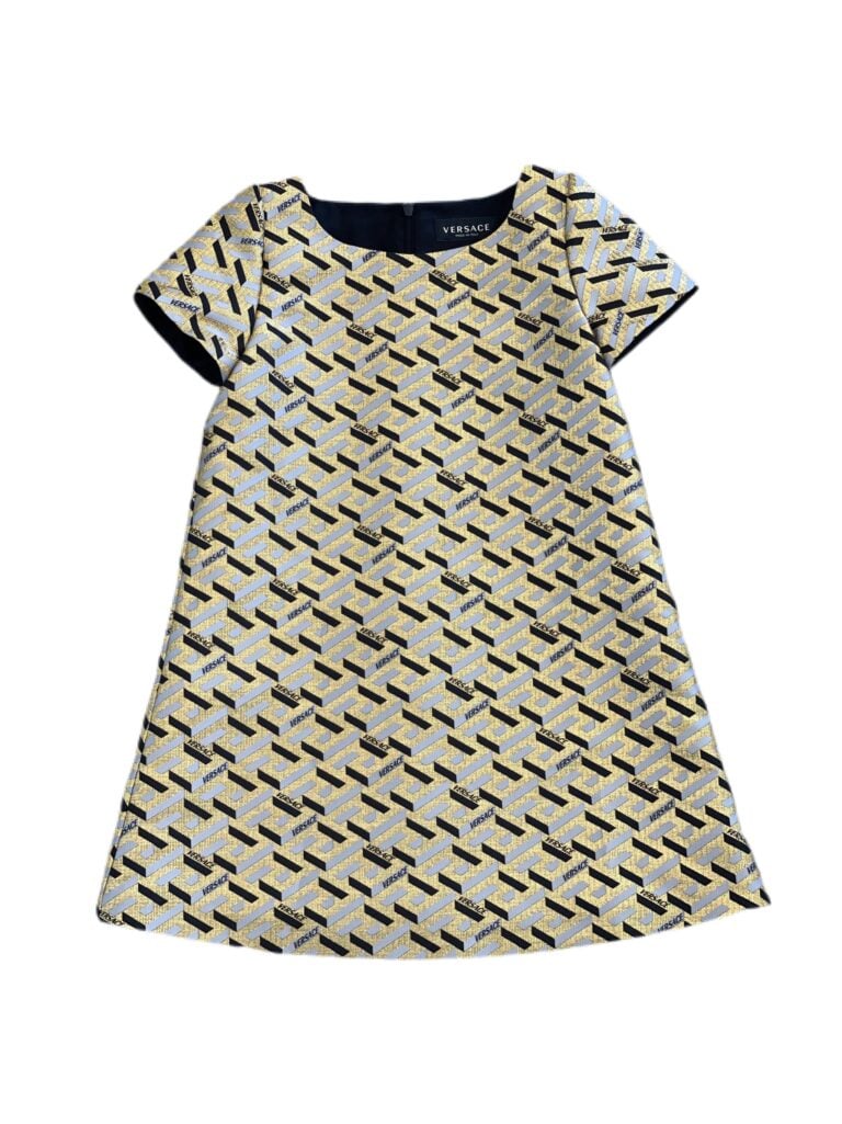 Versace Gold Greca-Print Dress photo 7