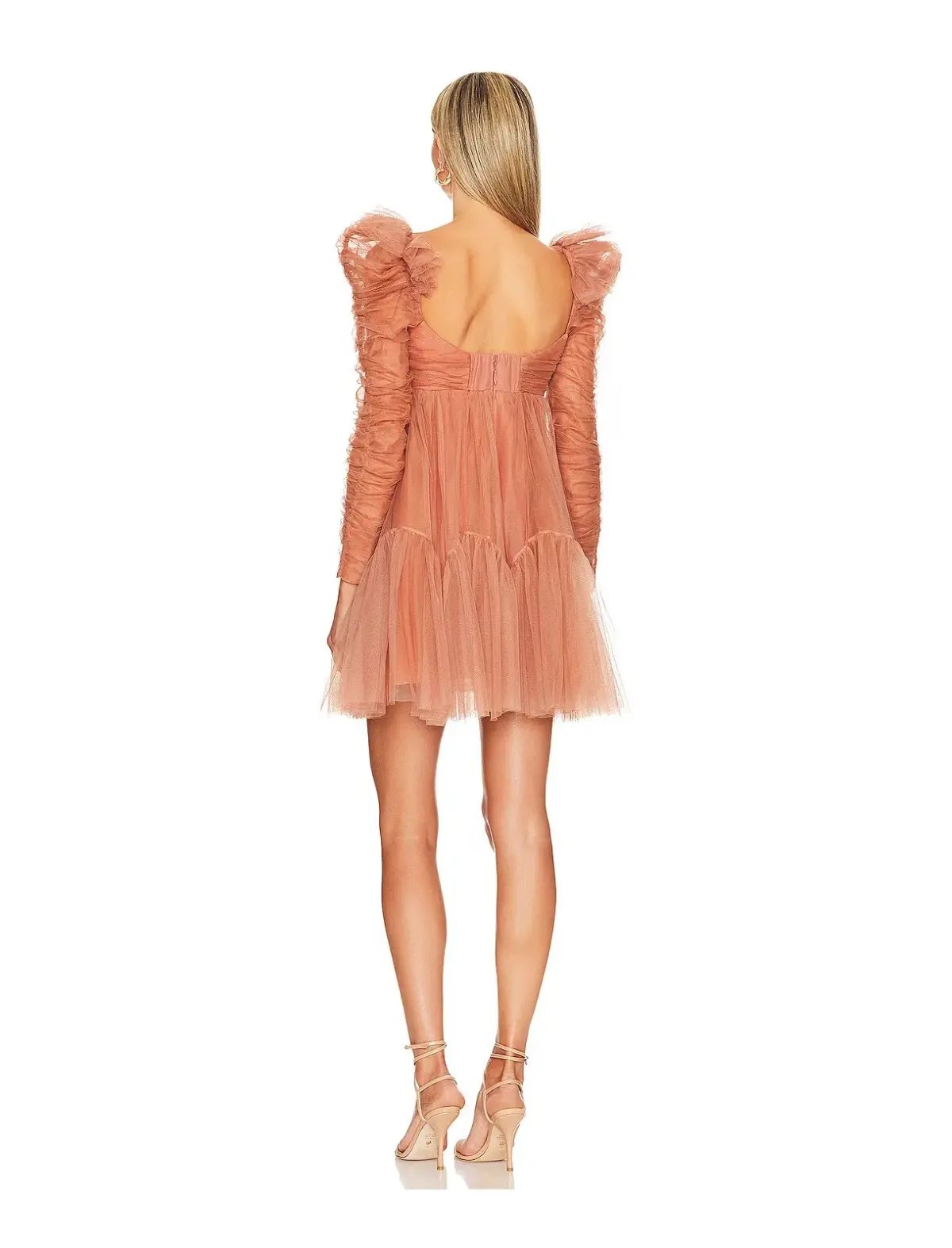 Zimmermann Tulle Ruched Mini Dress in Lipstick Size 2 / AU 12 photo 3