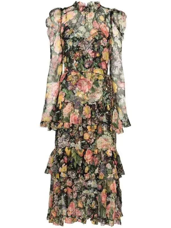 Zimmermann Lady Beetle Midnight Floral Dress Size- 6-8 photo 4