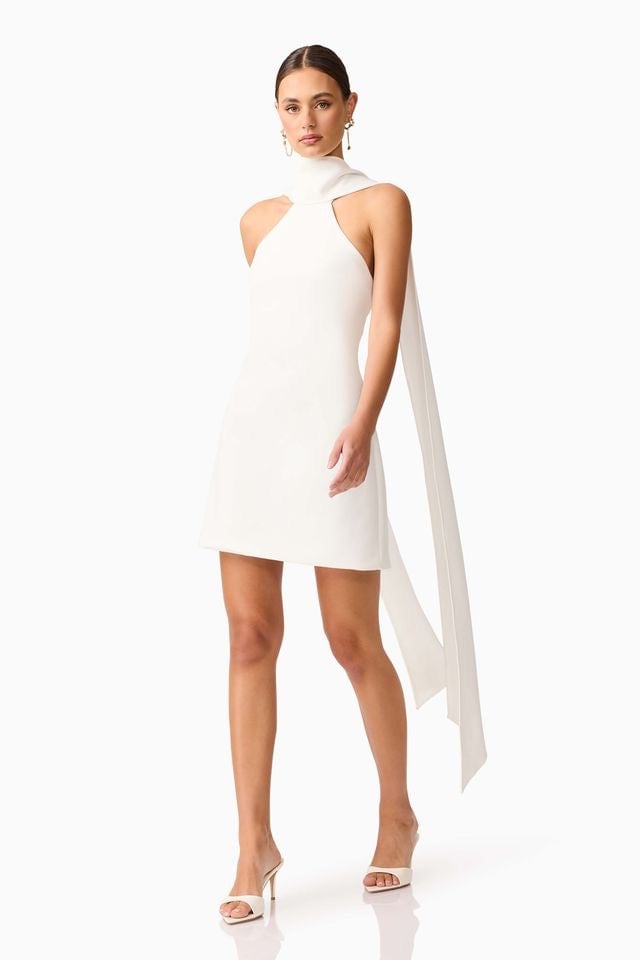 Elliatt Mira Halter Mini Dress - Ivory photo 4
