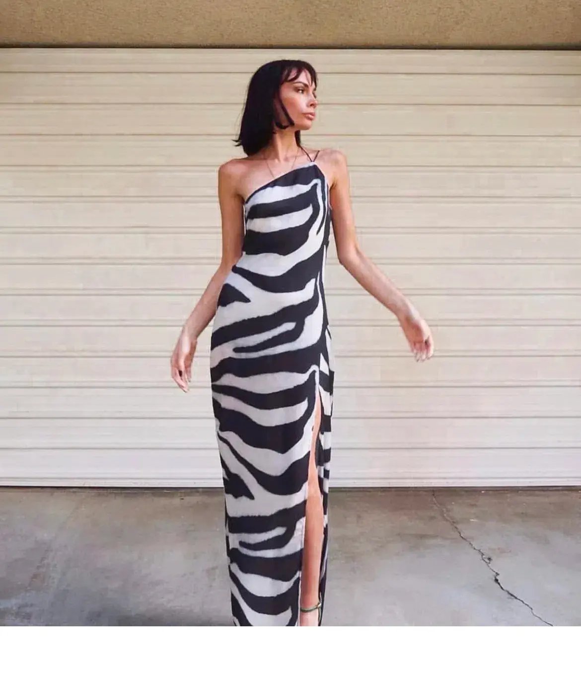 Derma Department Arielle Maxi Dress Zebra Print Size 10 photo 3