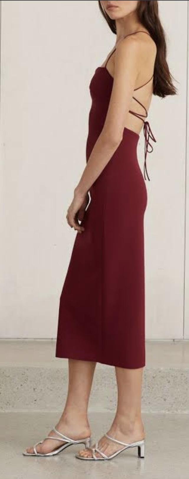 Bec and bridge Lee lace midi burgendy photo 2