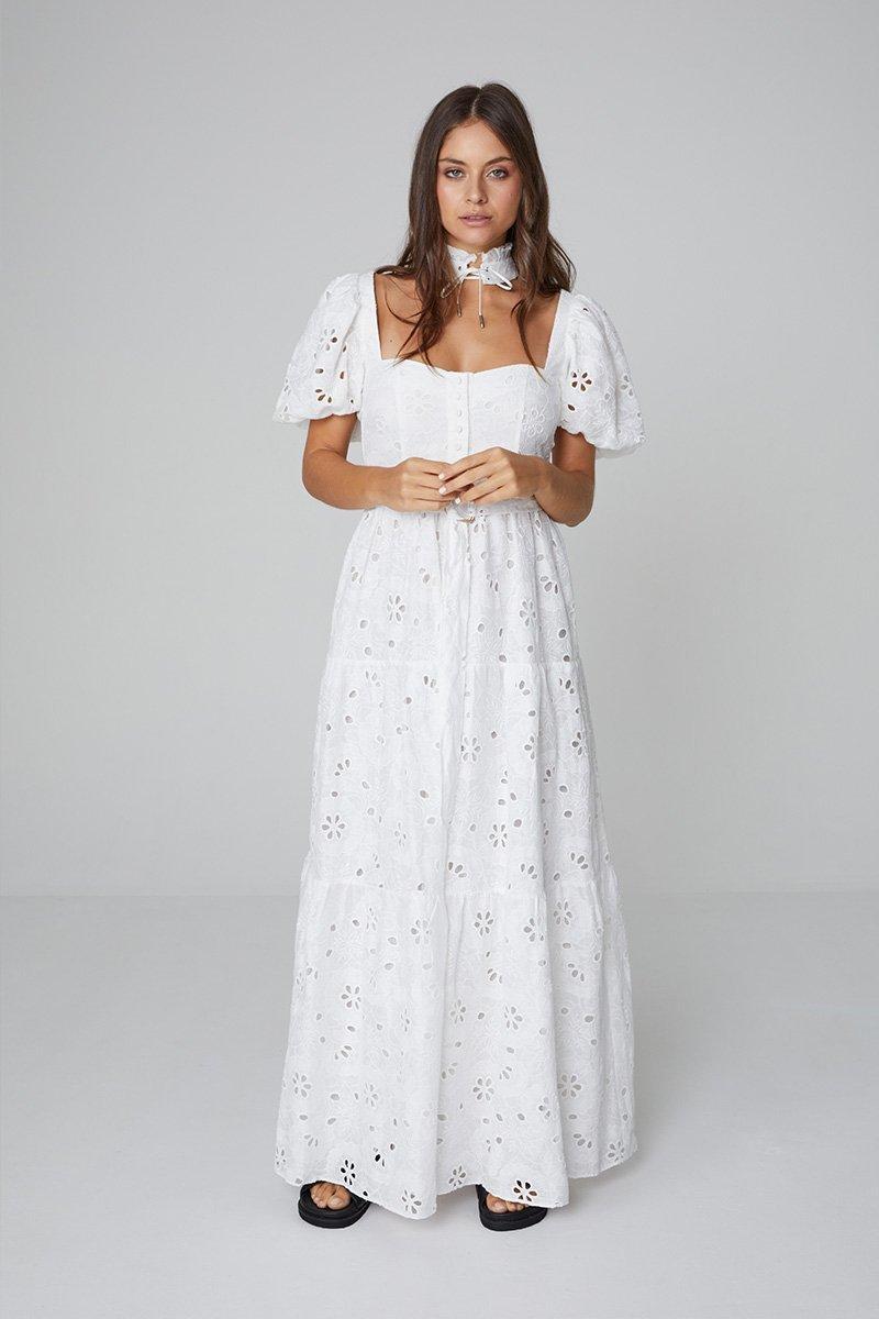 ASILIO PUFF SLEEVE BRODERIE DRESS - SIZE 6 photo 3