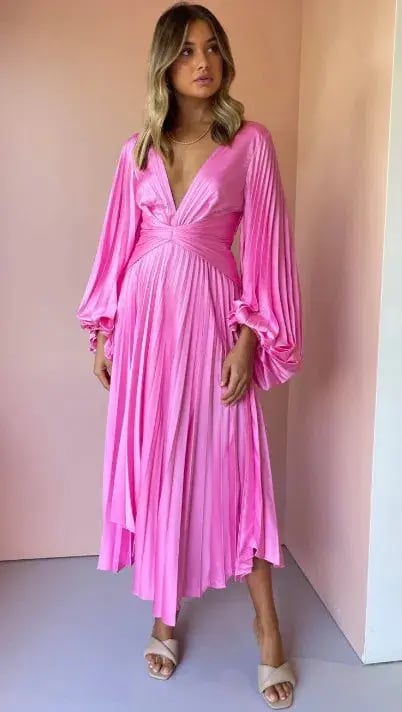 Acler Palms Pleat Dress Confetti Pink Size 12 photo 2