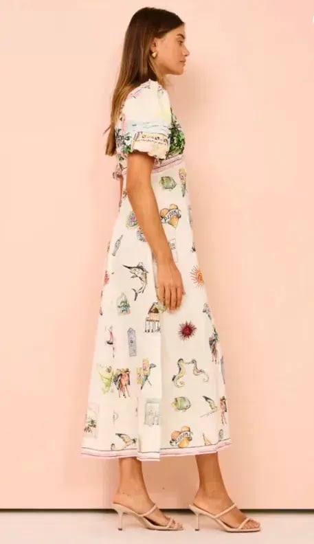 Alemais Sunset Midi Dress Multi Print  Size 12 photo 3