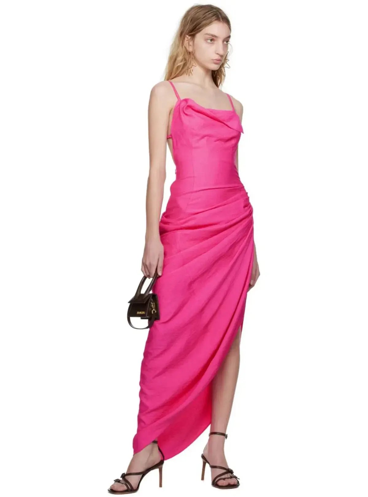 Jacquemus Le Raphia La Robe Saudade Maxi Dress Pink Size AU 8 photo 2