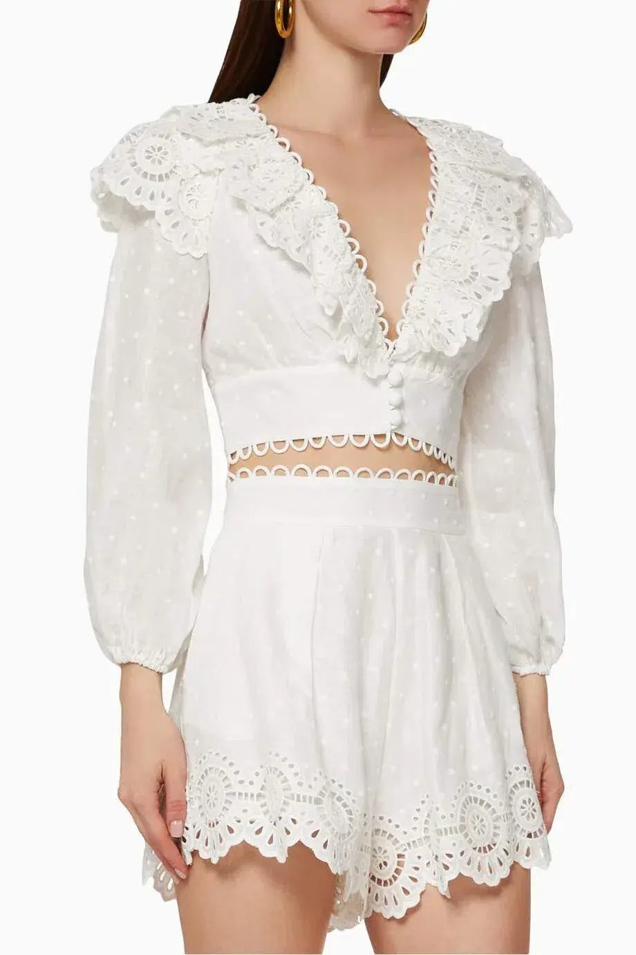 Zimmerman Bellitude Scallop Top White Size 8 photo 2