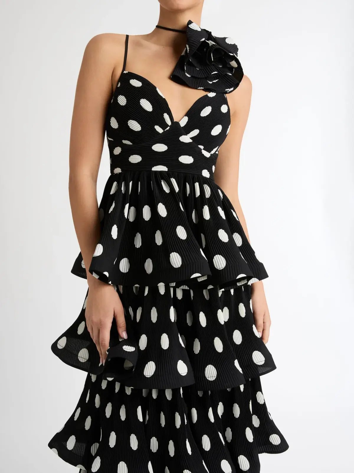 Sheike Julia Tiered Polka Dot Dress Print Size 6 photo 2