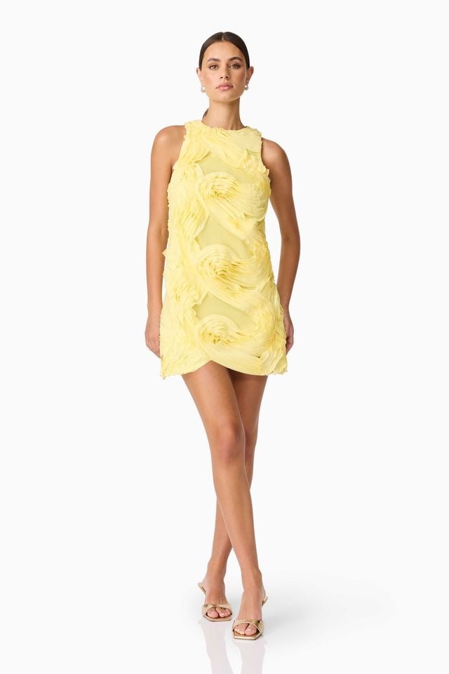 Elliatt Asher Mini Shift Dress - Yellow photo 4