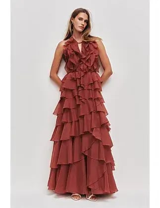 Aje Cleo Gown Rust Size 10 photo 3