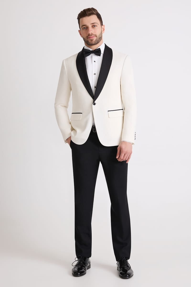 White Tuxedo with Black Lapels Standard Package photo 4