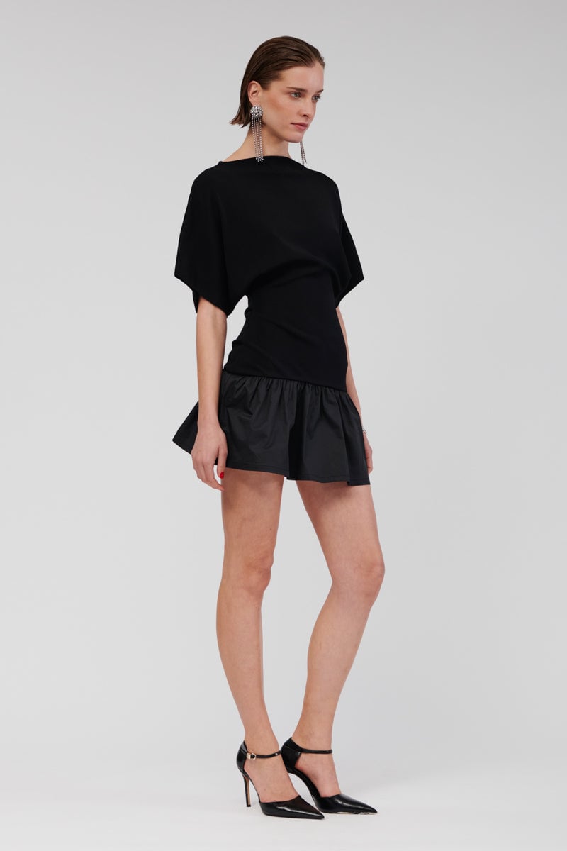 SUBOO NAPLES DROP WAIST MINI DRESS - BLACK photo 2
