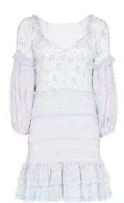 LoveShackFancy Ensley Mini Dress Blue photo 4