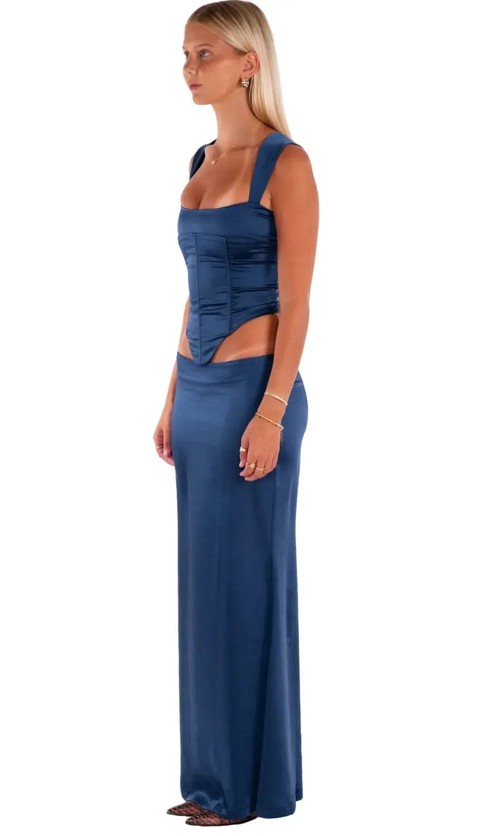 I Am Delilah Valerie Corset and Maxi Skirt Set in Midnight Blue Size M / AU 10 photo 4