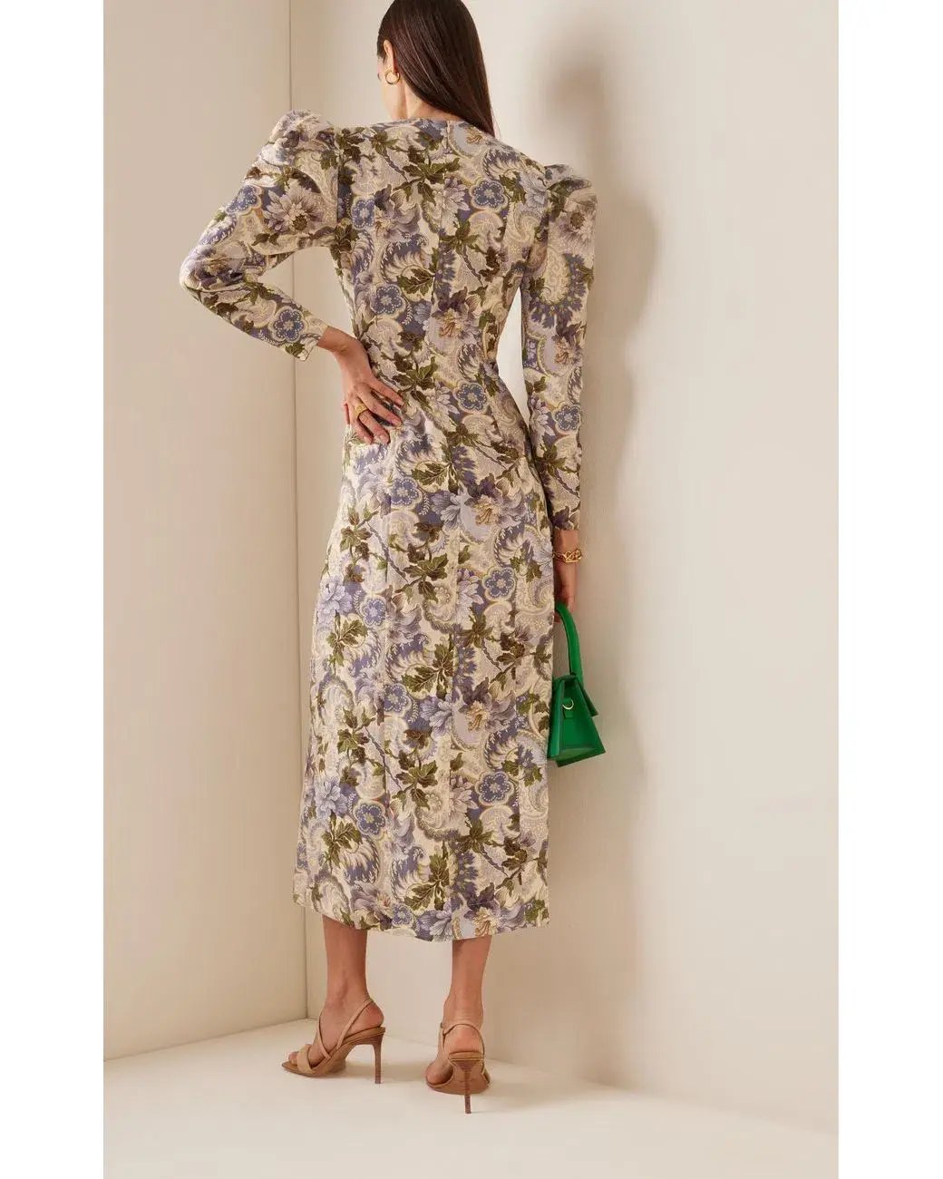 Alemais Phillipa Puff Sleeve Midi Dress Floral Size AU 6 photo 3