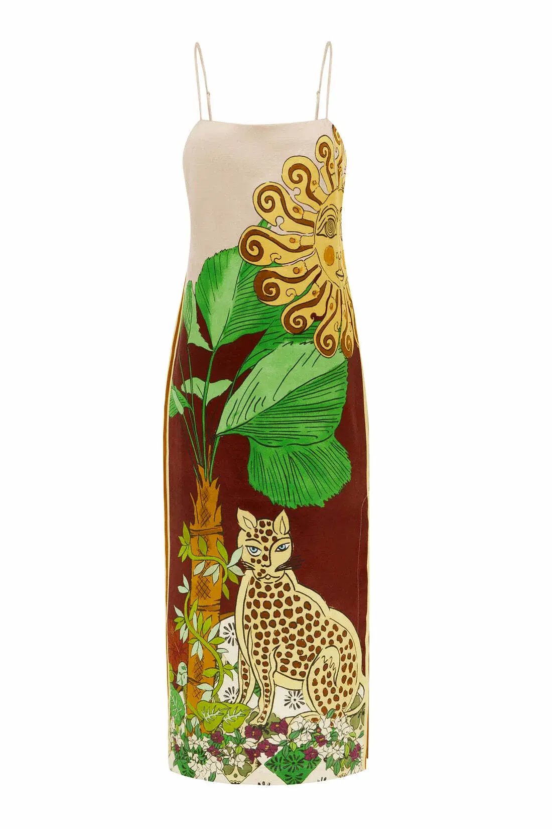Alemais Tiger Slip Midi Dress Print Size 12 photo 5