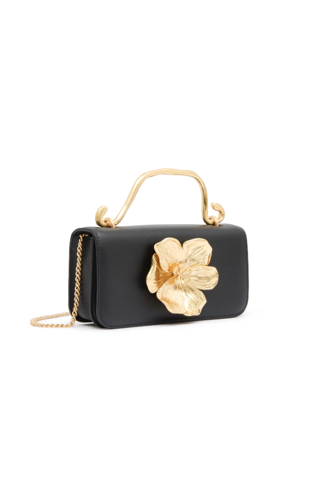 Aje Alessia Flower Clutch Bag Black Size One photo 2