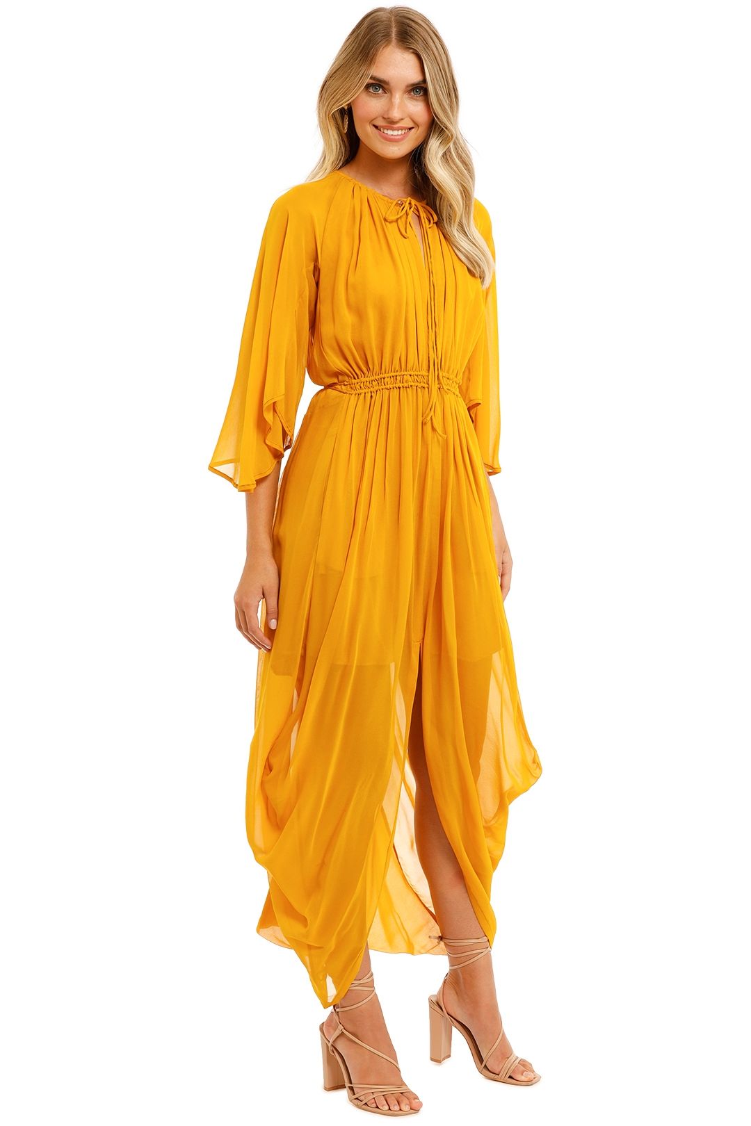 Shell Drape Dress - Marigold photo 2
