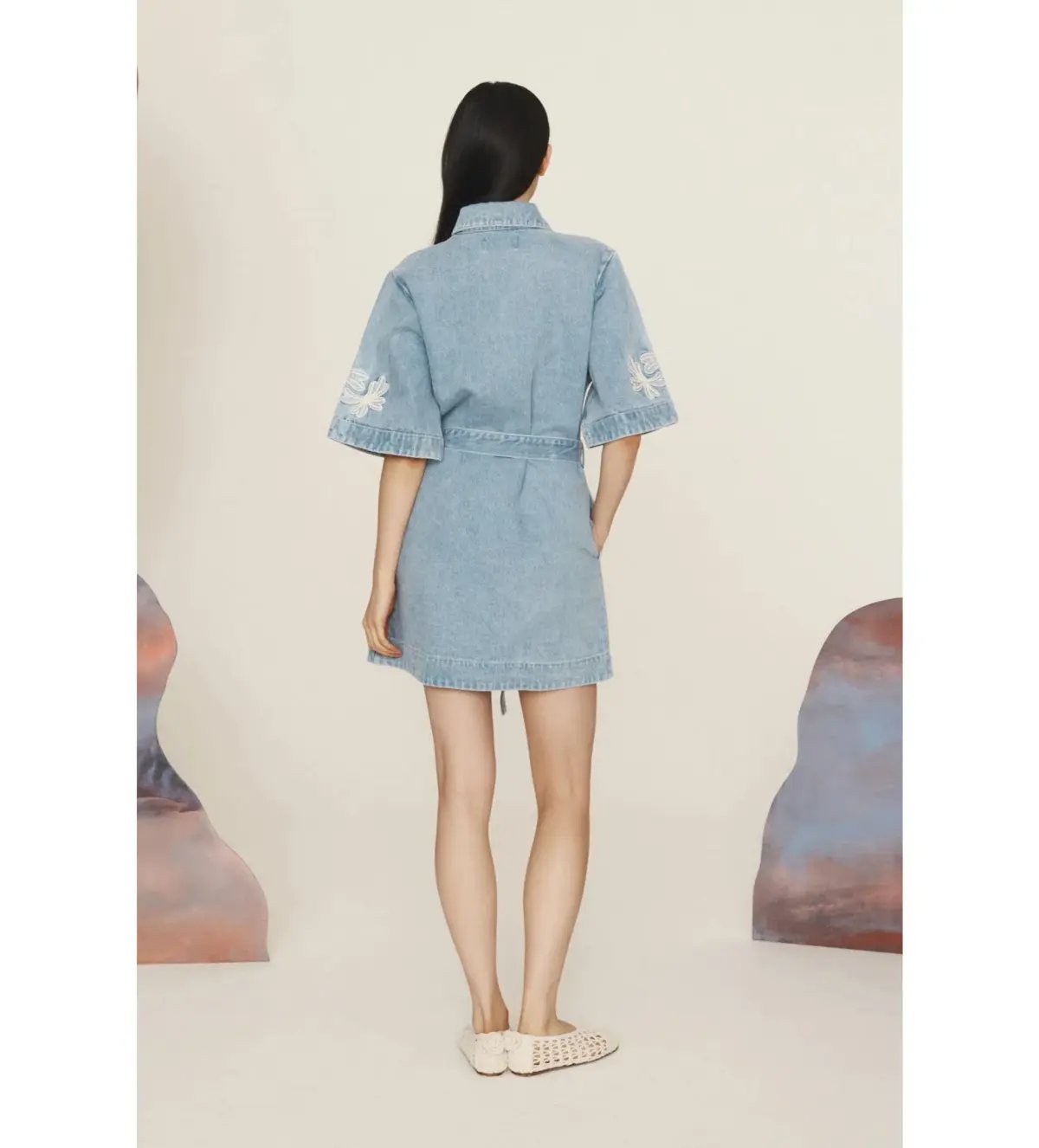 Alemais Charlene Denim Mini Dress Size AU 16 photo 3