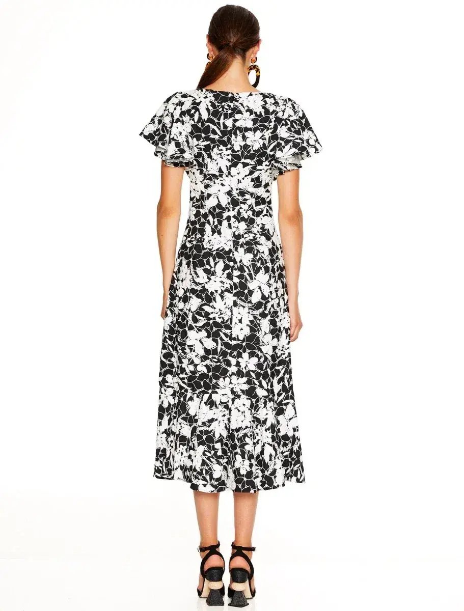 Talulah Idol Midi Dress Black Floral Size 6 photo 3