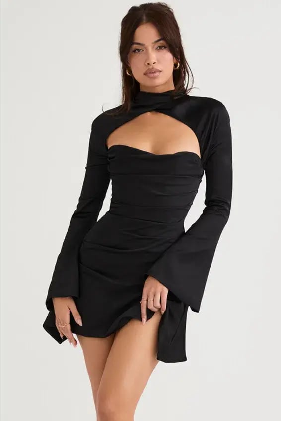 House Of CB Toira Dress Black Size L/ Au 12 photo 2