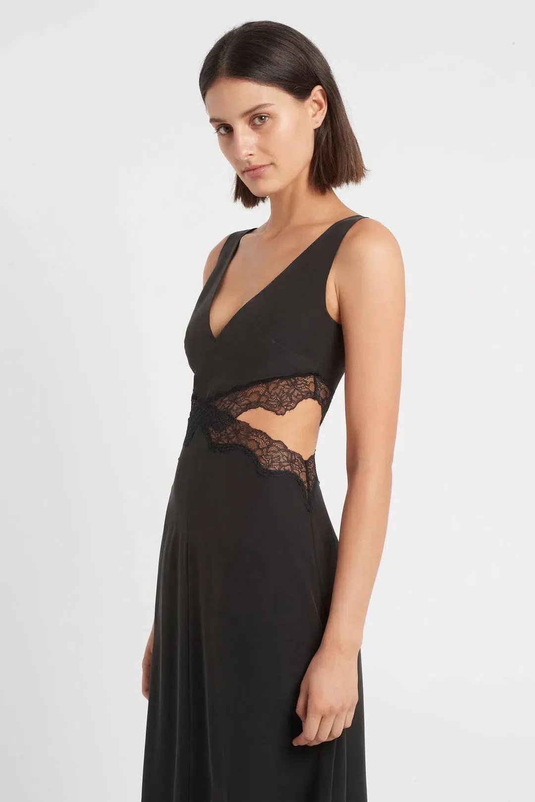 Sir the Label Alma Silk Cut Out Dress Black Size 3 / AU 12 photo 4