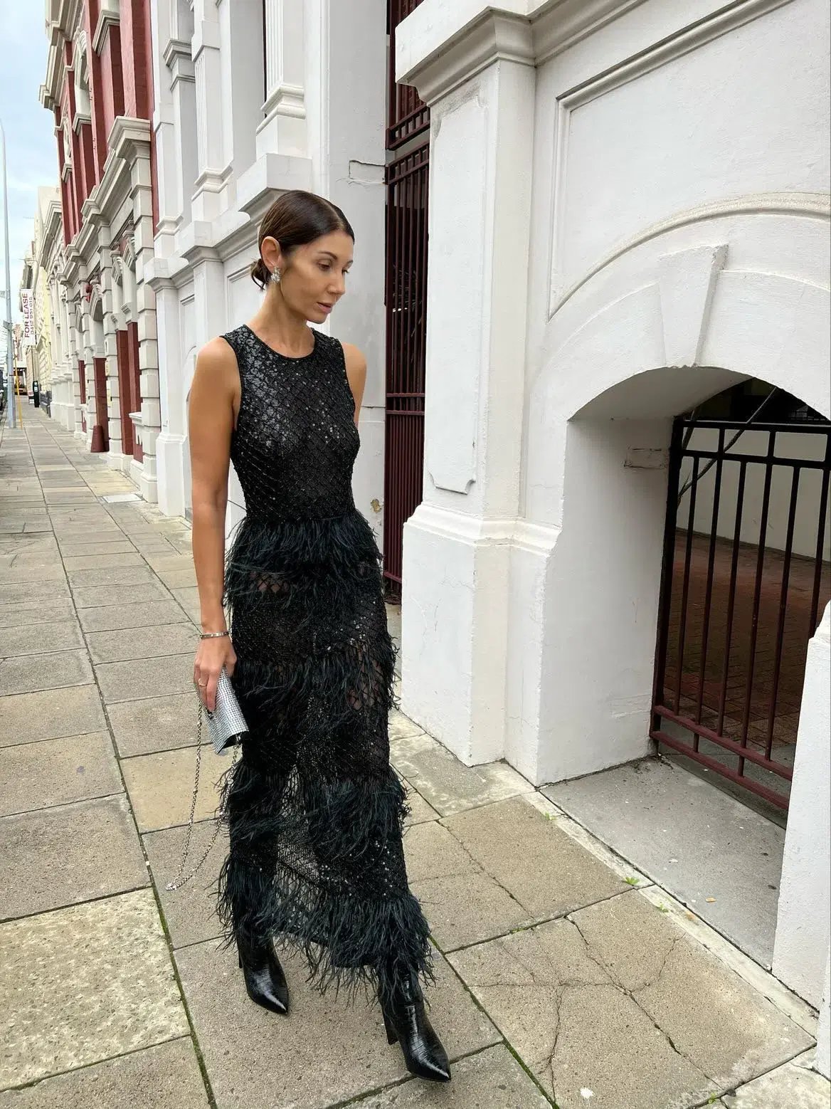 Rachel Gilbert Dixie Gown Black Size AU 6 photo 2