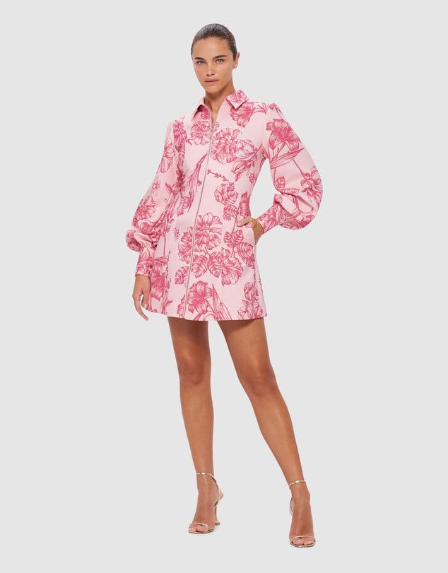 Leo Lin Amalia Mini Dress - Harmony Print In Plum Blossom photo 3