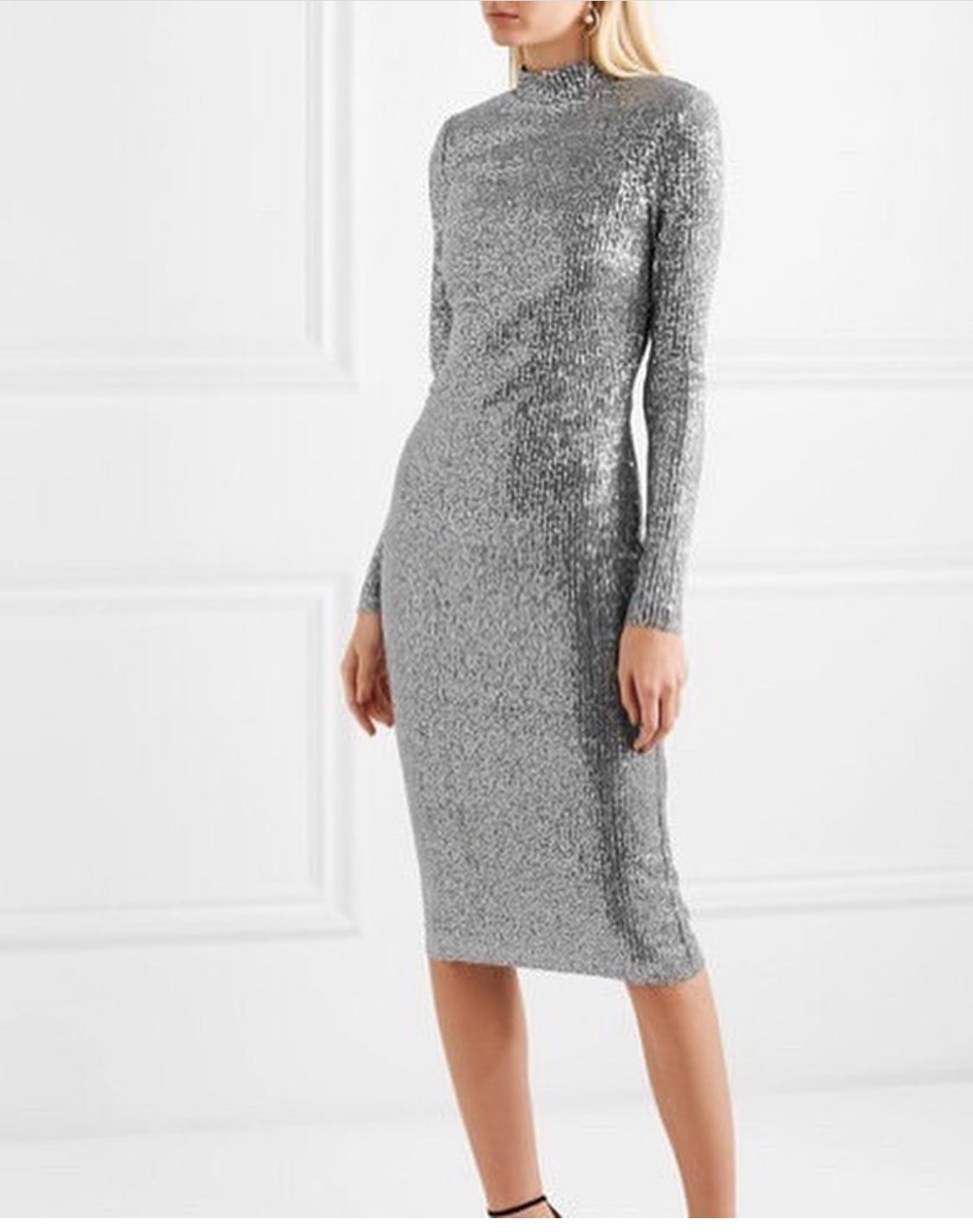 Rebecca Vallance Andree Sequinned Lurex Midi Dress Size 8 photo 2