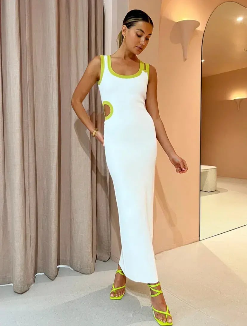 Sir The Label Evalina Cut Out Dress White Size AU 6 photo 2