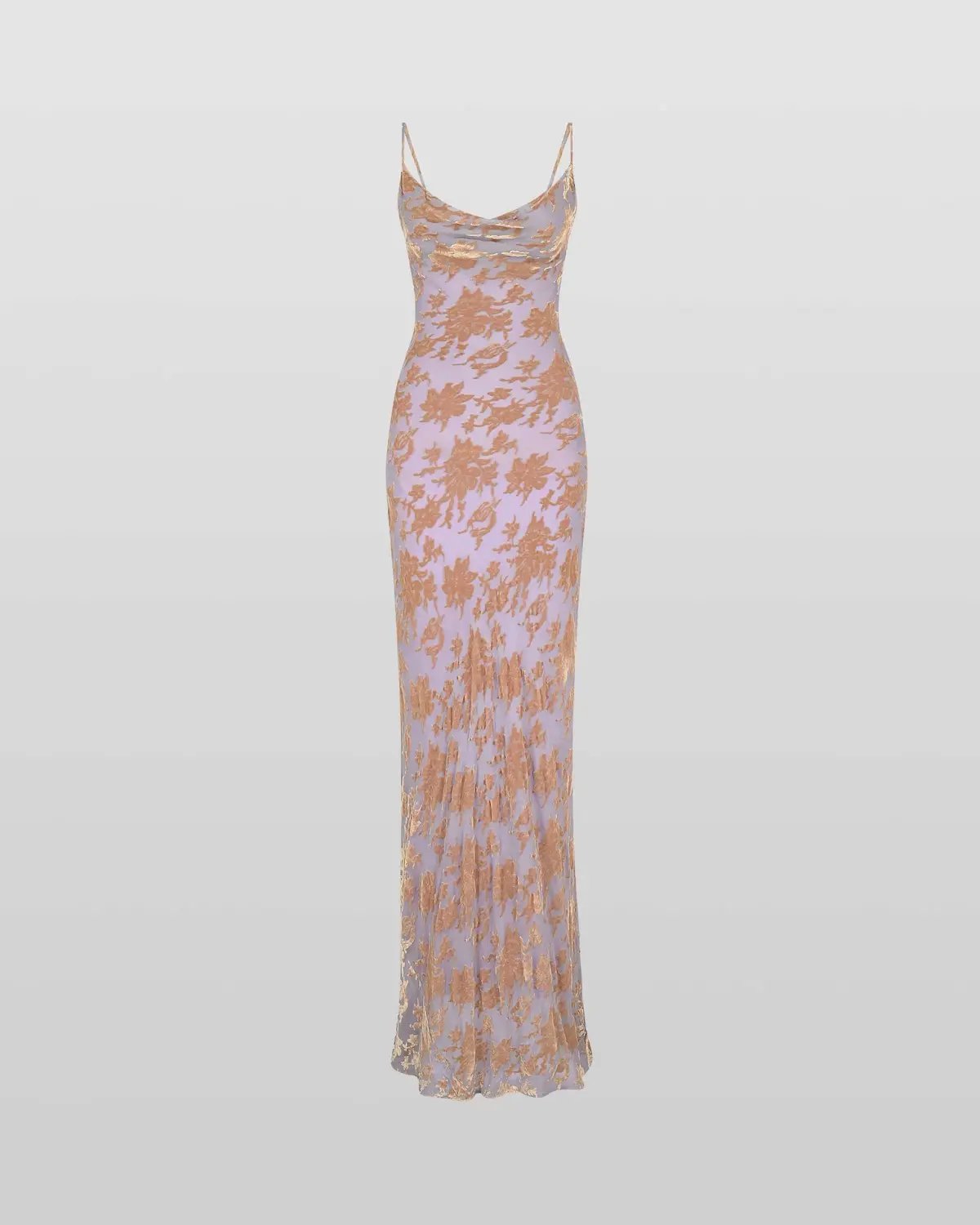 Rat & Boa Athena Silk Devore Floral Cowl Neck Dress in Lavender Size S / AU 8 photo 4