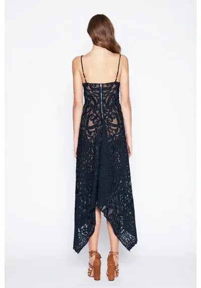 Once Was Harlequin Midi Dress Ink Navy Size AU 8 photo 2