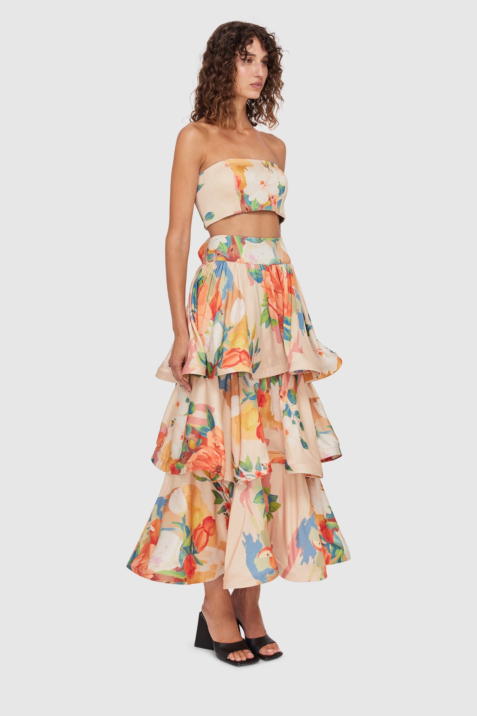 LEO LIN FLORESCENCE BUSTIER TOP - BLOSSOM CHAMPAGNE photo 5