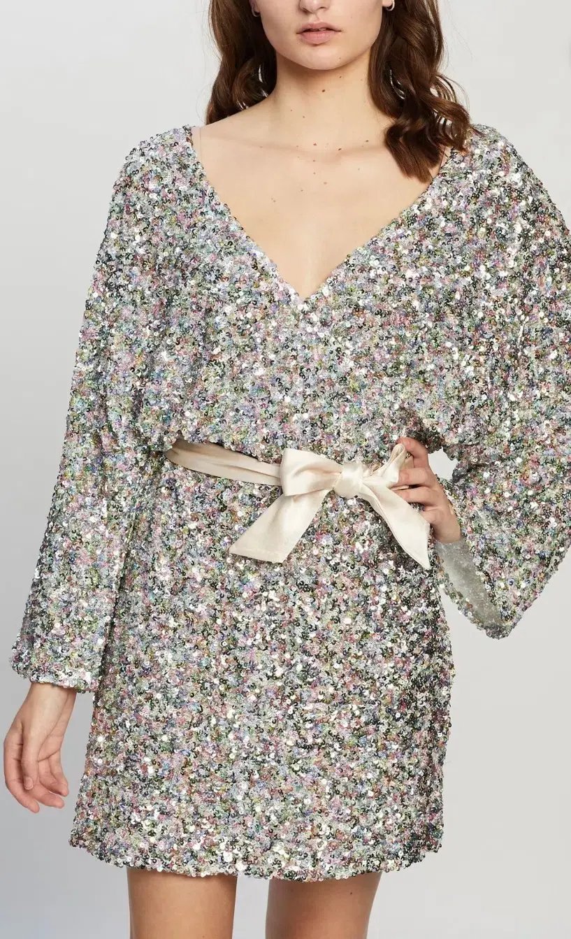 Winona Mingle Long Sleeve Mini Dress Sequin Size XS / Au 6 photo 2