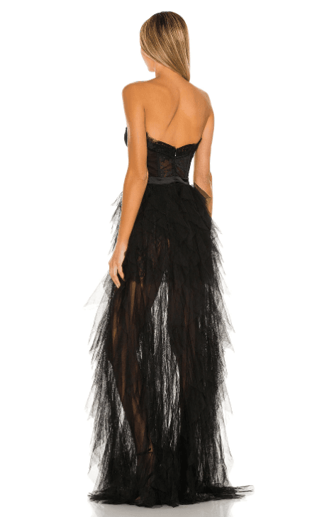 For Love & Lemons Bustier Gown Black Size 8 photo 2
