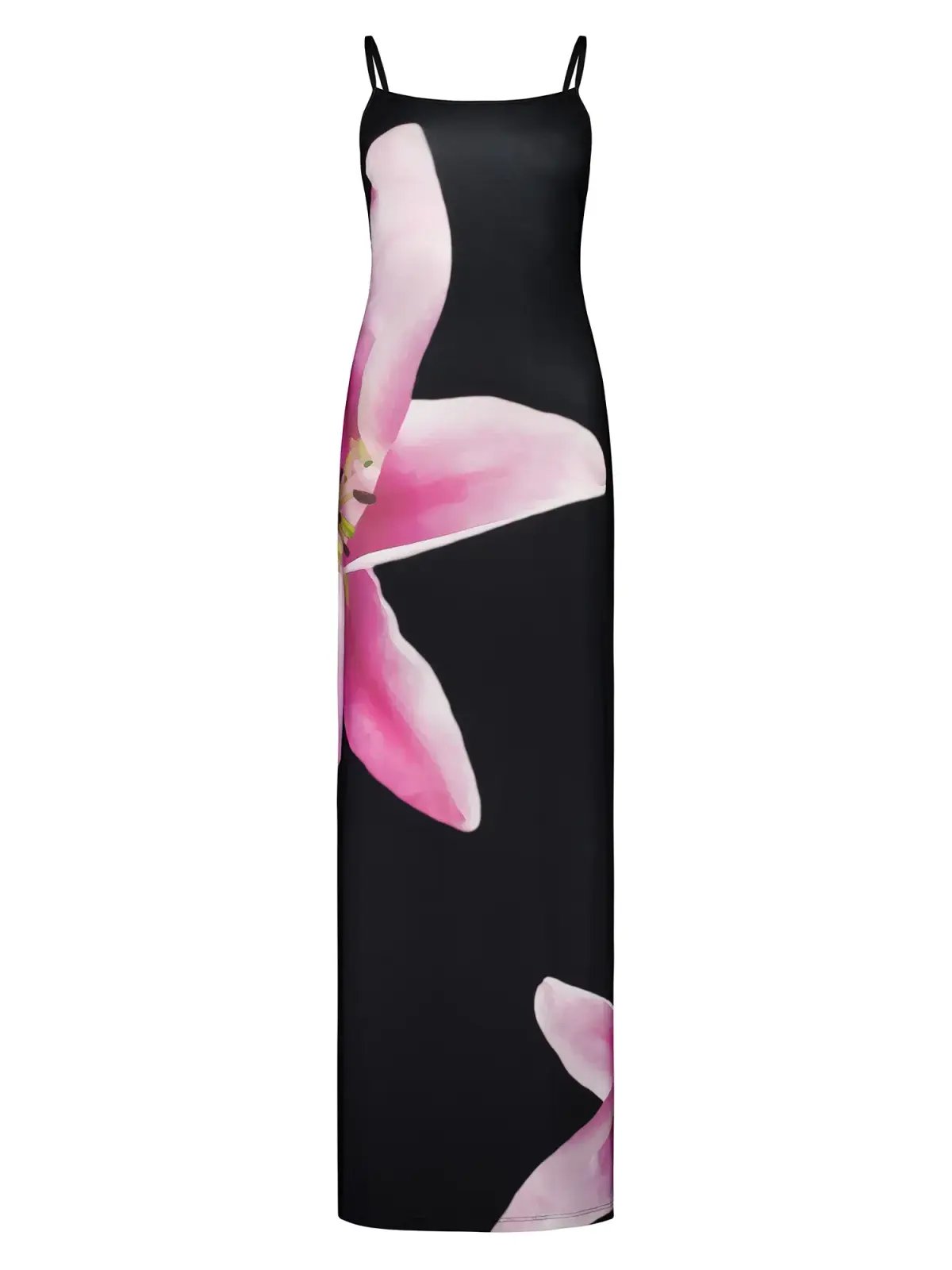 With Harper Lu Pink Lily Floral Slip Dress Black Size 6 photo 4