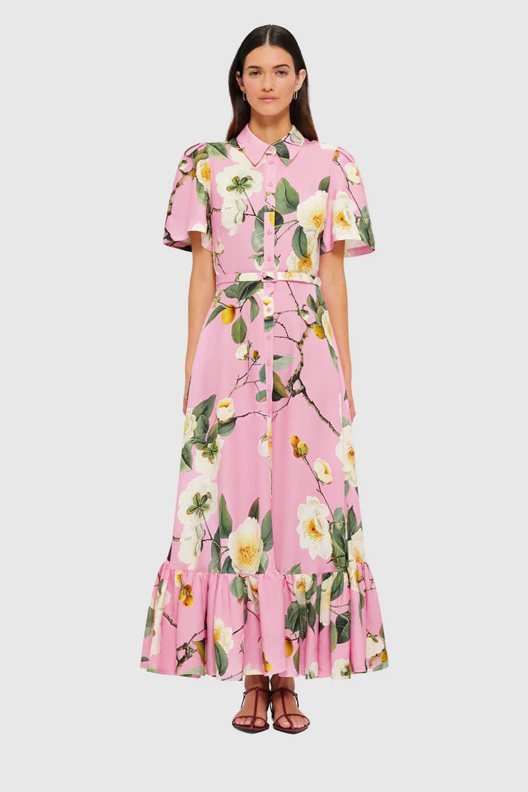 Leo Lin Becca Short Sleeve Midi Dress - Camelia Print photo 3