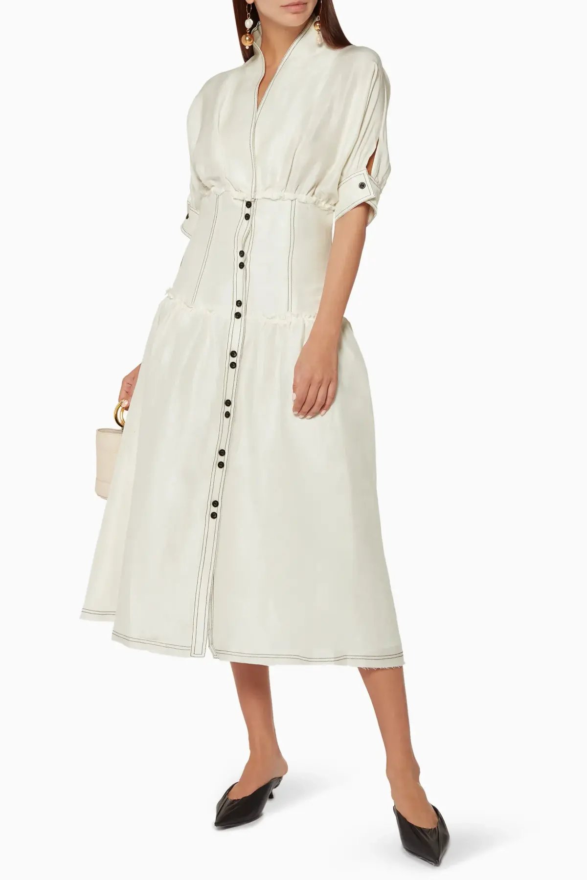 Aje Isotoma Midi Dress White Size 6 photo 2