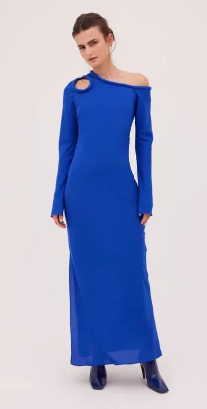 Bianca Spender Vivian Satin Dress Cobalt Size 2 / Au 10 photo 5