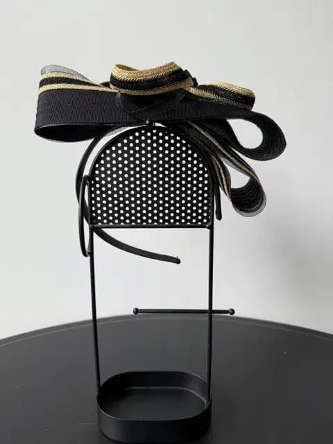 Mimco Headpiece Fascinator Black and Gold One Size photo 3