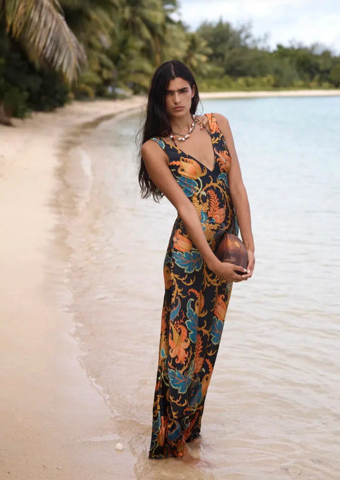 Sir the Label Artiste V Neck Slip Dress Print SIZE 0 photo 3
