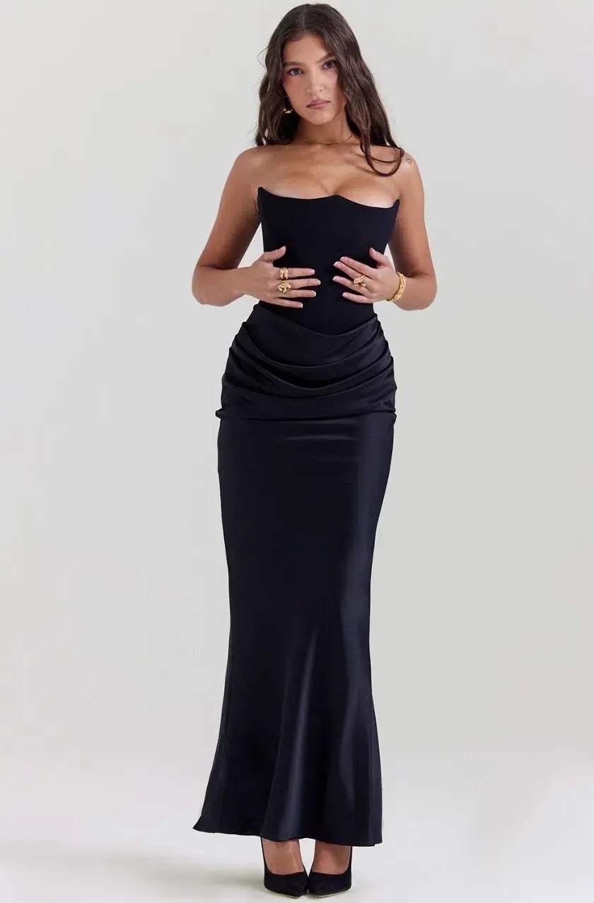 House of CB Persephone Strapless Corset Dress Black Size M / AU 10 photo 2