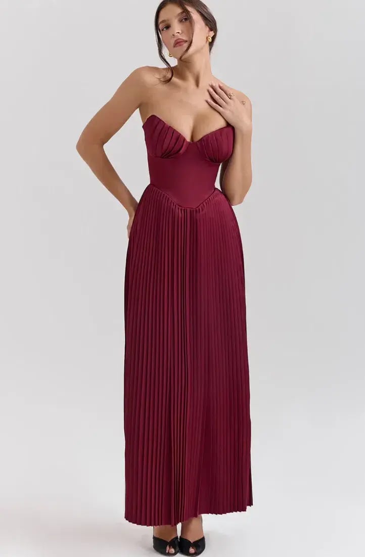 House Of CB Marcella Dress Berry Size S/AU 8 photo 3